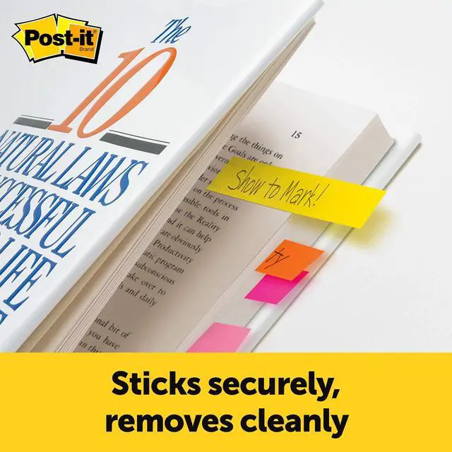 Alt view image 6 of 7 - Page Markers, Assorted Colors, 1/2 in x 2 in, 50 Sheets/Pad, 5 Pads/Pack (670-5AF)