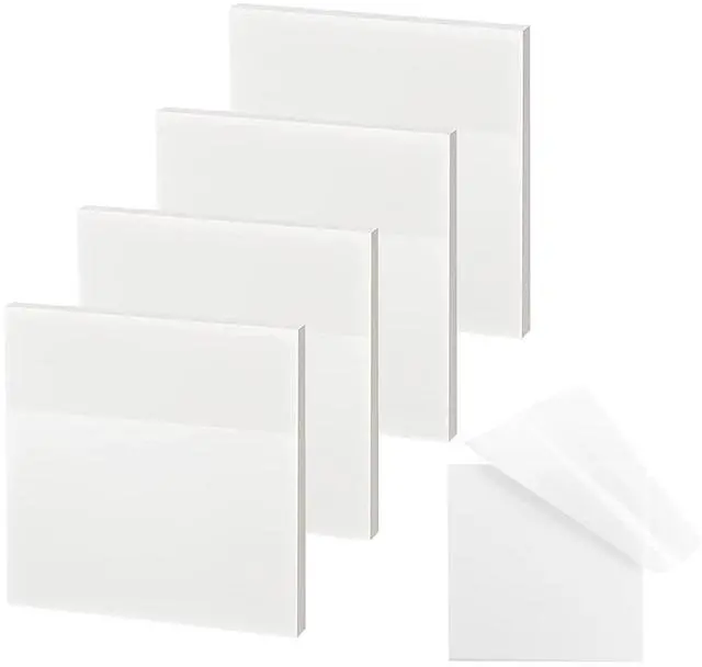 Main image of Transparent Sticky Notes - 3x3 inch Clear Sticky Notes Waterproof Self-Adhesive Translucent Sticky Note Pads for Books Annotation, See Through Sticky Note (200 Sheets)
