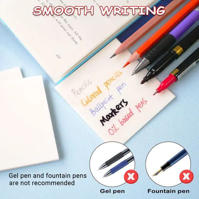 Alt view image 5 of 6 - Transparent Sticky Notes - 3x3 inch Clear Sticky Notes Waterproof Self-Adhesive Translucent Sticky Note Pads for Books Annotation, See Through Sticky Note (200 Sheets)