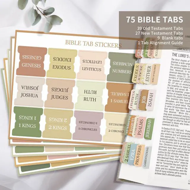 Alt view image 2 of 7 - Bible Tabs, 75 Large Print Index Tabs for Women & Men