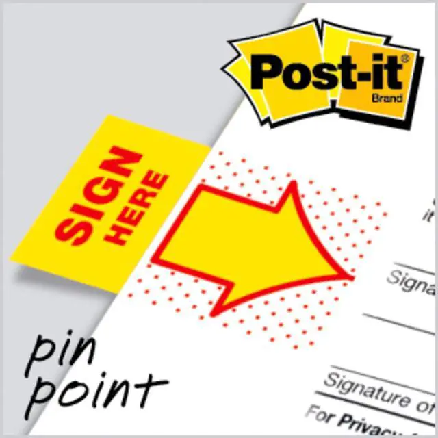 Alt view image 7 of 7 - Message Flags, Sign Here 1 in. x 1.7 in., Two Dispensers with 50 -Count Yellow Sticky Tabs Per Dispenser (100 Flags Total)