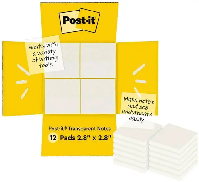 Main image of Transparent Notes, 2.8 x 2.8 in, Clear, 12 Pads