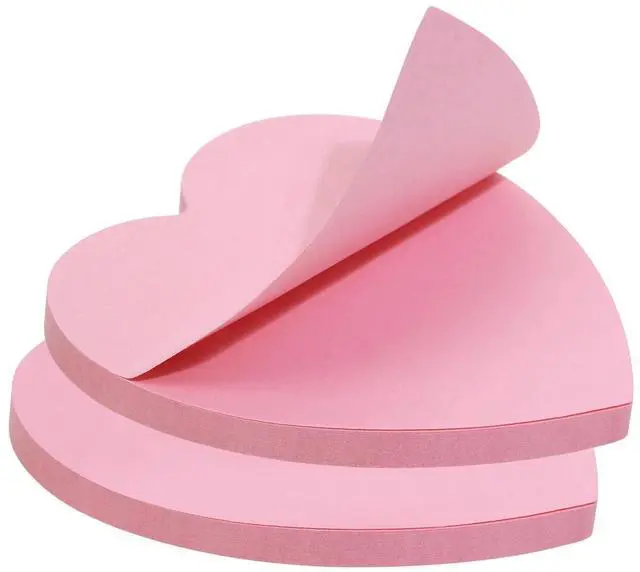 Main image of Kraft Paper Sticky Notes Heart Shaped Self-Stick Blank Book Tabs Paper Markers Sticky Notes Pad 100 Sheets Index Sticker (Pink)