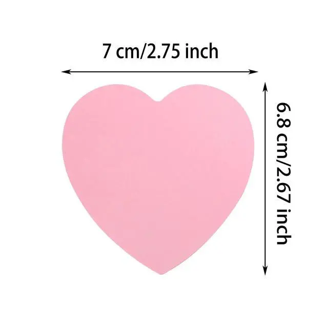 Alt view image 2 of 6 - Kraft Paper Sticky Notes Heart Shaped Self-Stick Blank Book Tabs Paper Markers Sticky Notes Pad 100 Sheets Index Sticker (Pink)