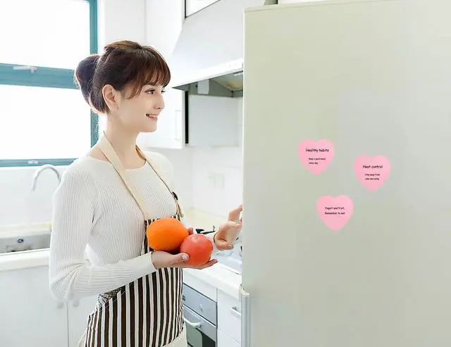 Alt view image 6 of 6 - Kraft Paper Sticky Notes Heart Shaped Self-Stick Blank Book Tabs Paper Markers Sticky Notes Pad 100 Sheets Index Sticker (Pink)