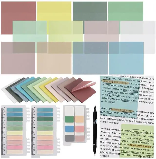 Main image of Transparent Clear Sticky Notes Bible Tabs for Books-Morandi