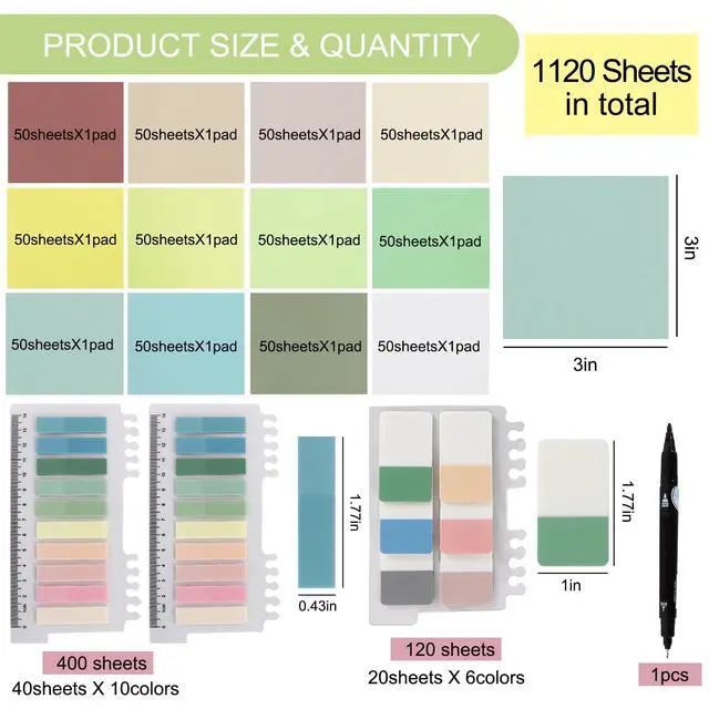 Alt view image 2 of 6 - Transparent Clear Sticky Notes Bible Tabs for Books-Morandi