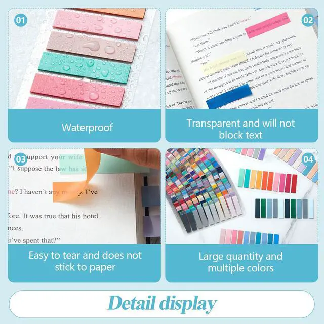 Alt view image 3 of 6 - Annotation Tabs, 40 Colors Writable Sticky Tabs for Book