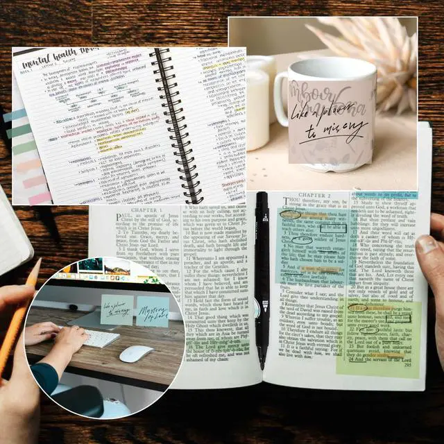 Alt view image 6 of 6 - Transparent Clear Sticky Notes Bible Tabs for Books-Morandi