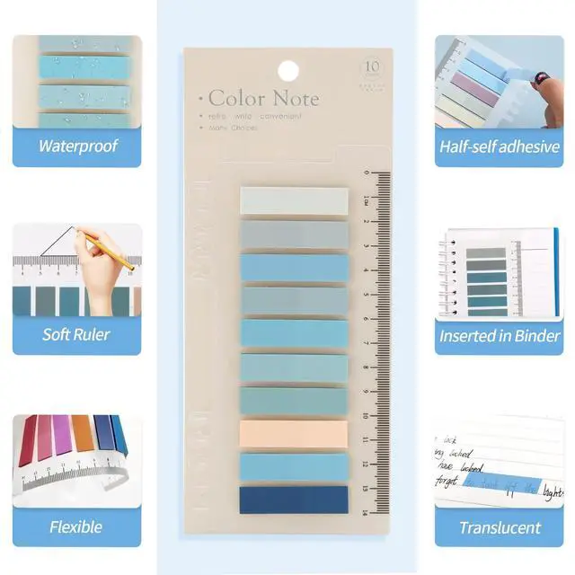 Alt view image 2 of 7 - Sticky Tabs for Annotating Books, Clear Sticky Notes, Book Tabs for Binders, Page Markers for Notebooks, Multi-Colored Writable and Repositionable Book Flags Tabs Strip Index Tabs