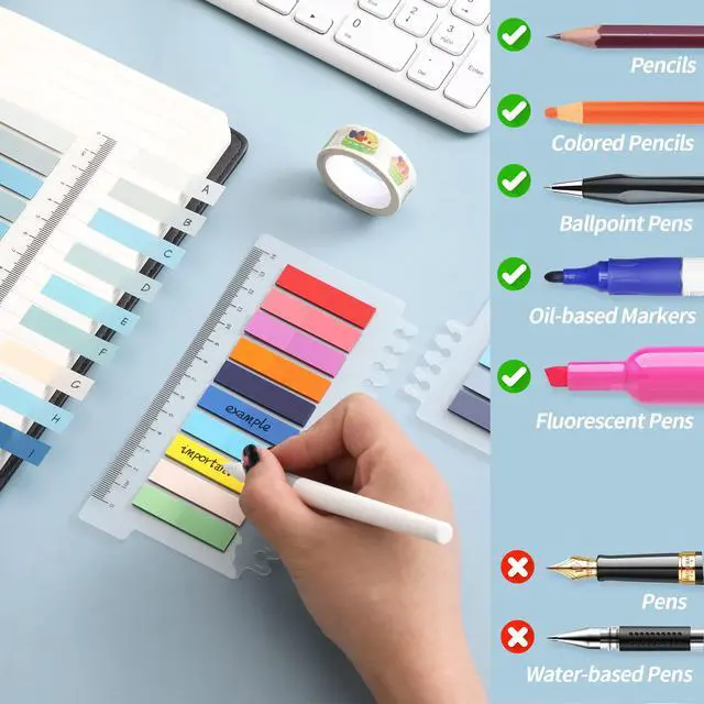Alt view image 3 of 7 - Sticky Tabs for Annotating Books, Clear Sticky Notes, Book Tabs for Binders, Page Markers for Notebooks, Multi-Colored Writable and Repositionable Book Flags Tabs Strip Index Tabs