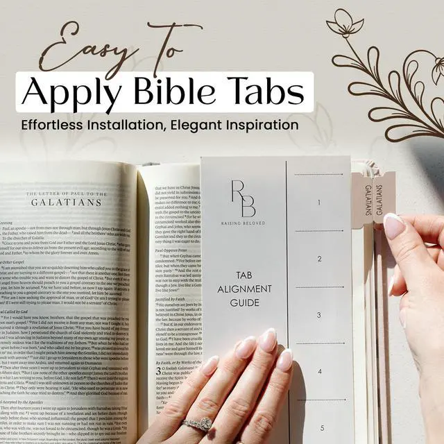 Alt view image 2 of 7 - Bible Tabs for Women, Laminated Gold Foil Catholic Bible Tabs (Oak)