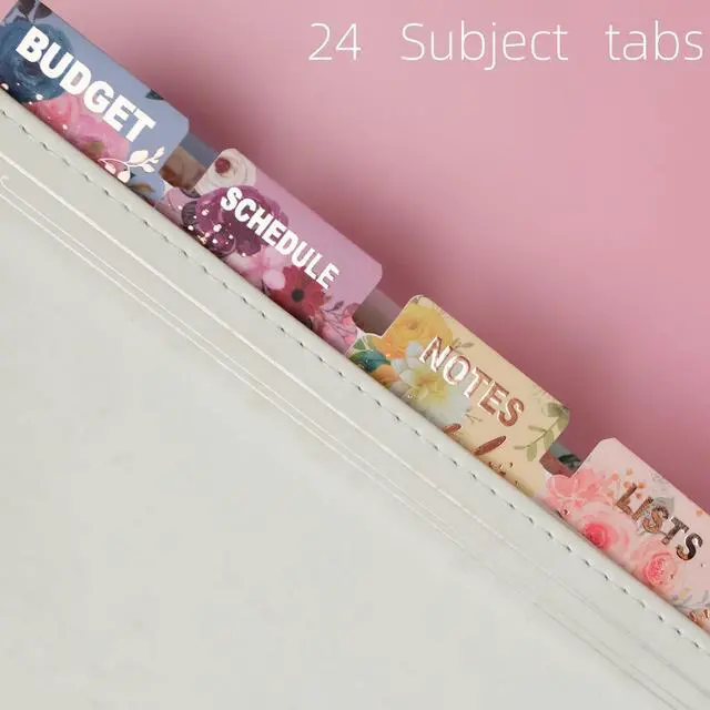 Alt view image 4 of 7 - Laminated Planner Monthly Tabs, 72 Stickers in Total(Floral)