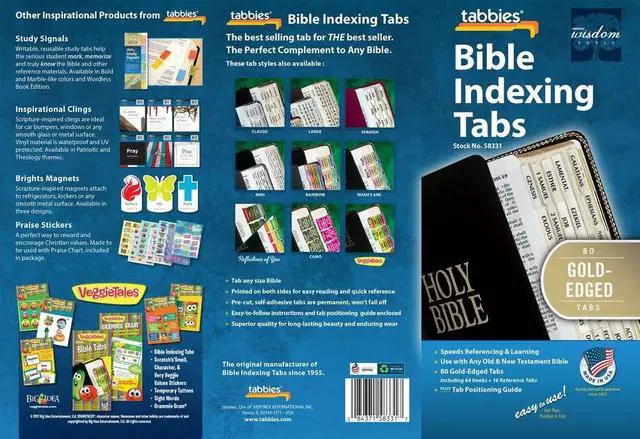 Alt view image 7 of 7 - Gold-Edged Bible Indexing Tabs, Old & New Testament, 80 Tabs Including 64 Books & 16 Reference Tabs (58331)