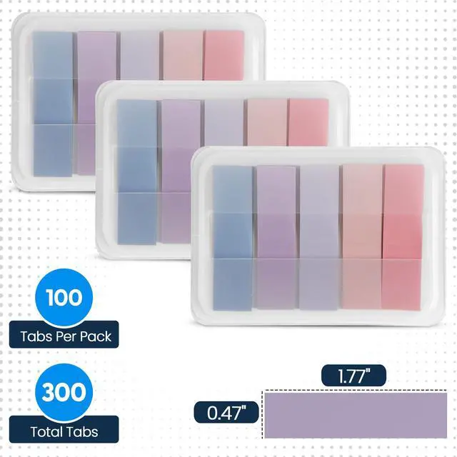 Alt view image 2 of 6 - 5 Light Pastel Colors, Transparent Sticky Tabs