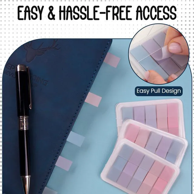 Alt view image 4 of 6 - 5 Light Pastel Colors, Transparent Sticky Tabs