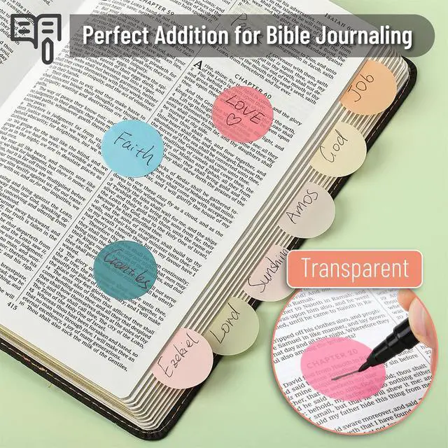Alt view image 3 of 7 - Round Transparent Sticky Notes, 1.1 Diameter, 14 Pads, 560 Sheets