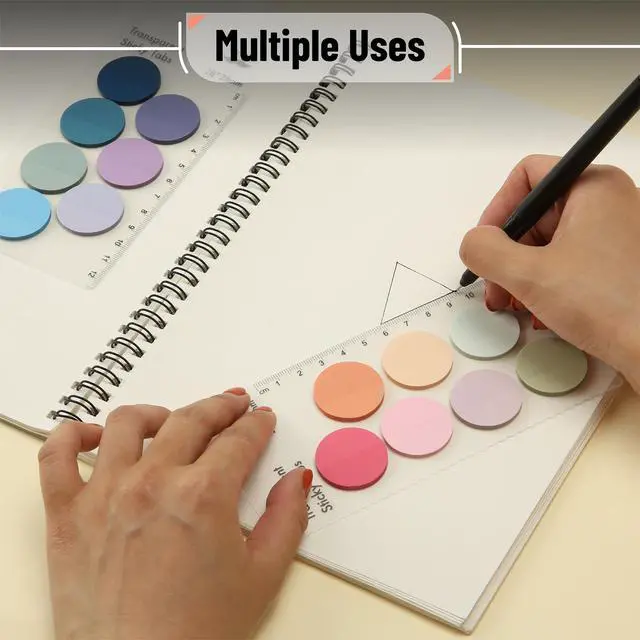Alt view image 4 of 7 - Round Transparent Sticky Notes, 1.1 Diameter, 14 Pads, 560 Sheets