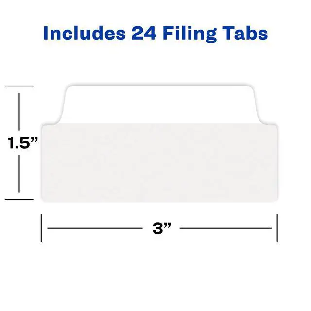 Alt view image 7 of 7 - 3" x 1.5", 2-Side Writable, White, 24 Repositionable File Tabs