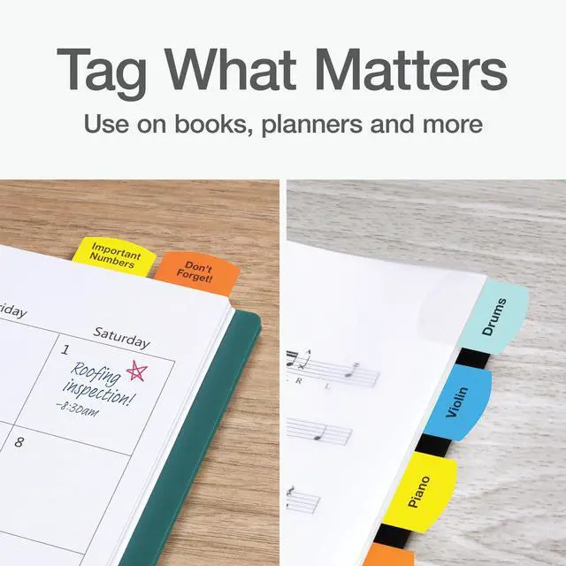 Alt view image 6 of 7 - Laser Printable Tabs, Permanent Index Tabs, Customizable Adhesive Labels, 5 Assorted Colors: Yellow, Red, Blue, Green, Orange, 1.125" x 1.25", 375 Per Pack