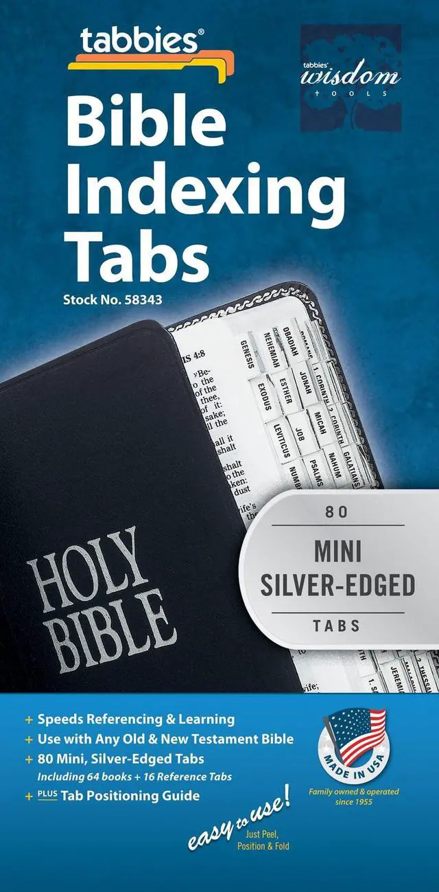 Alt view image 3 of 7 - Mini Silver-Edged Bible Tabs, Old & New Testament, 80 Self-Adhesive Mini Index Tabs, Easy-to-Read Book Labels for Compact Study Bibles, Women & Men, 64 Books & 16 References, Positioning Guide