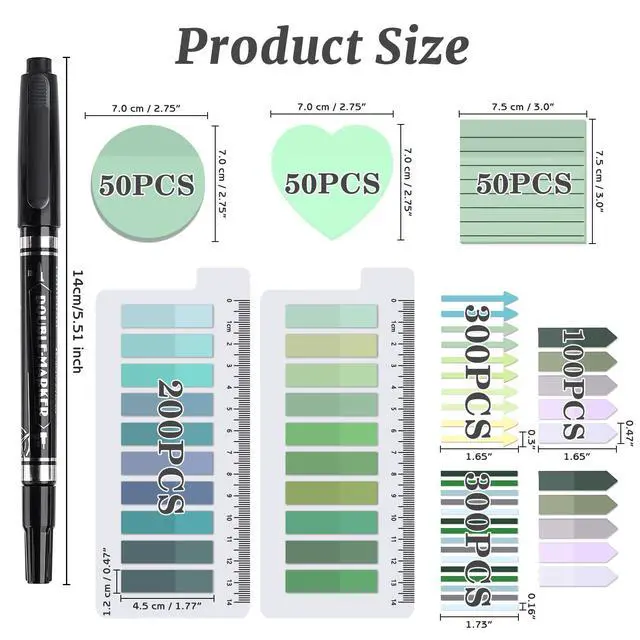 Alt view image 2 of 7 - Sheets Transparent Sticky Notes, 3 x 3 inch Aesthetic Clear Lined Sticky Notes with Pen, Gradient Color Waterproof Self-Adhesive Annotation Tabs for Bible Journaling