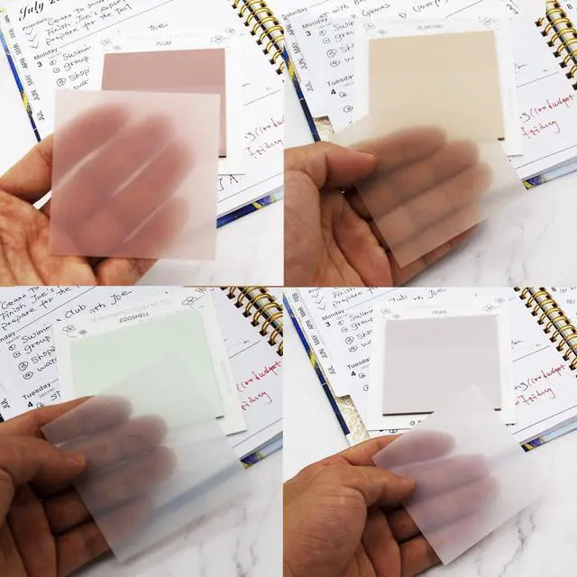 Alt view image 2 of 7 - Pastel Transparent Sticky Notes, 4 Packs 3X3 Inch See Through Annotating Sticky Notes for Annotating, Bible Journaling Supplies, Office School Supplies