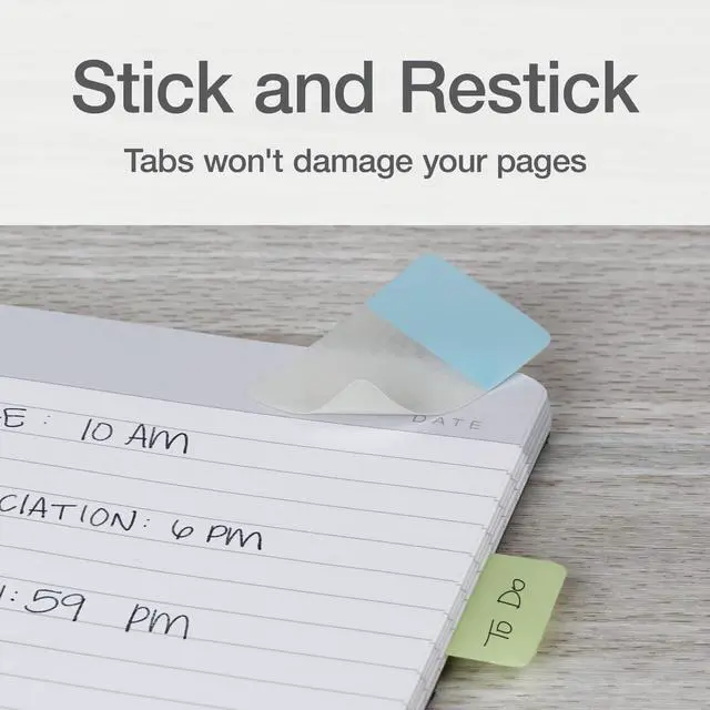 Alt view image 4 of 7 - Write-On Tabs, Repositionable Tabs for Binders and Planners, Removable Pop Up Tags, 4 Calming Colors, 1" x 1.5"