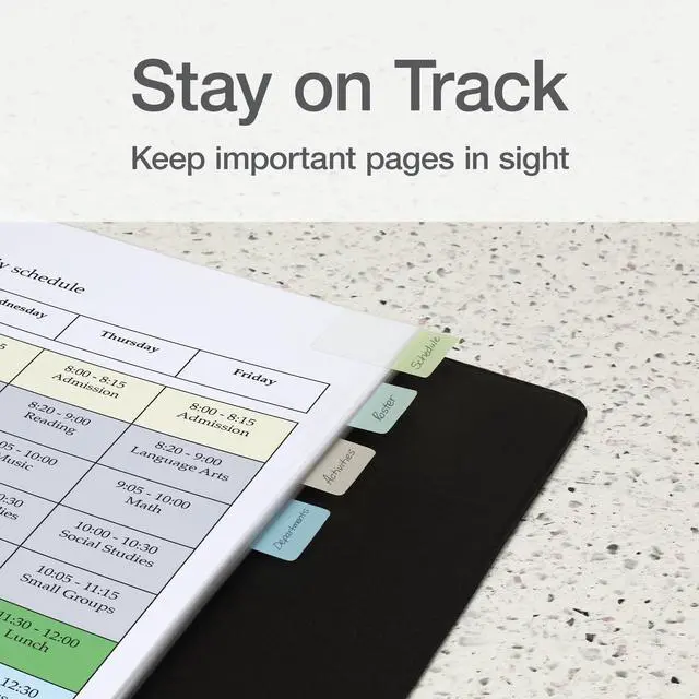 Alt view image 5 of 7 - Write-On Tabs, Repositionable Tabs for Binders and Planners, Removable Pop Up Tags, 4 Calming Colors, 1" x 1.5"