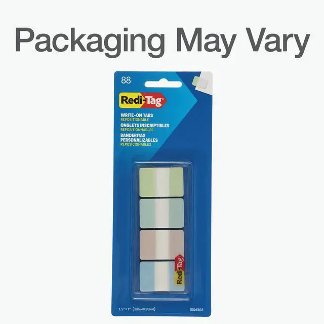 Alt view image 7 of 7 - Write-On Tabs, Repositionable Tabs for Binders and Planners, Removable Pop Up Tags, 4 Calming Colors, 1" x 1.5"
