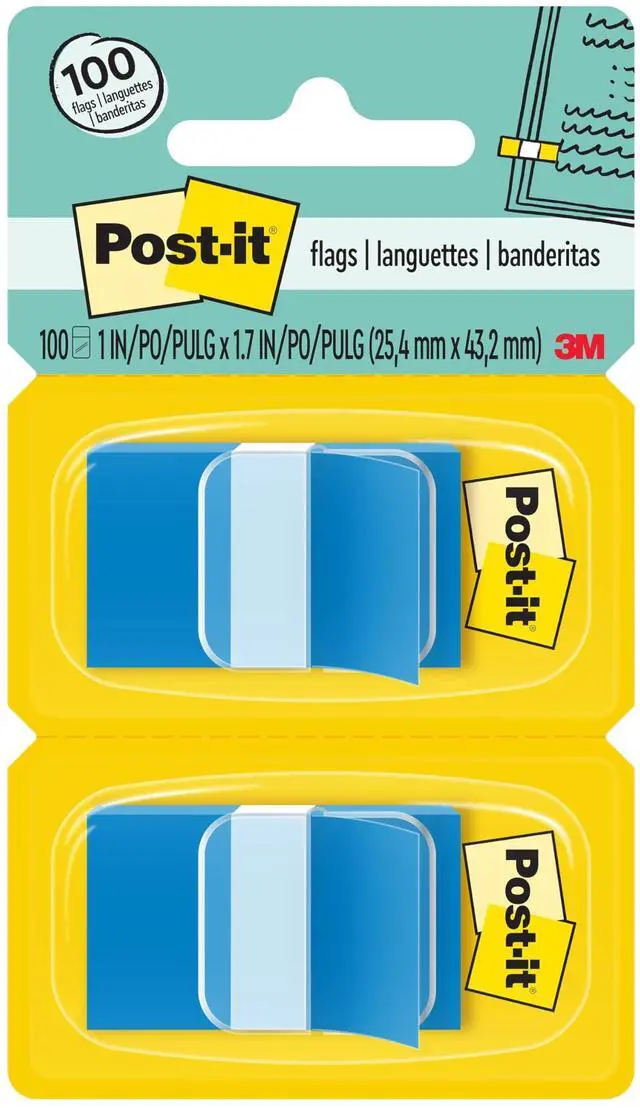 Main image of 1 x 1.7 in, Blue, 2 Dispensers, 50 Flags/Dispenser