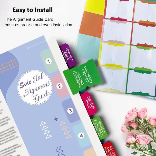 Alt view image 6 of 7 - Tabs for CPT, AAPC Version ICD-10-CM & HCPCS Level II 2026, 3 Set Bundle, Complete Book Tabs Set (Book not Included), Color-Coded with Code Ranges, Laminated & Waterproof & Repositionable