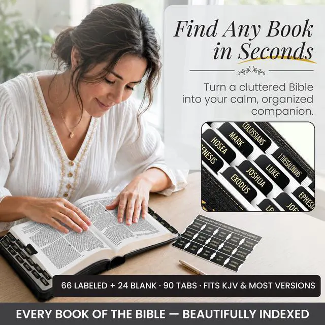 Alt view image 2 of 7 - Christian Bible Tabs for Women, Men, and Kids - Black Version