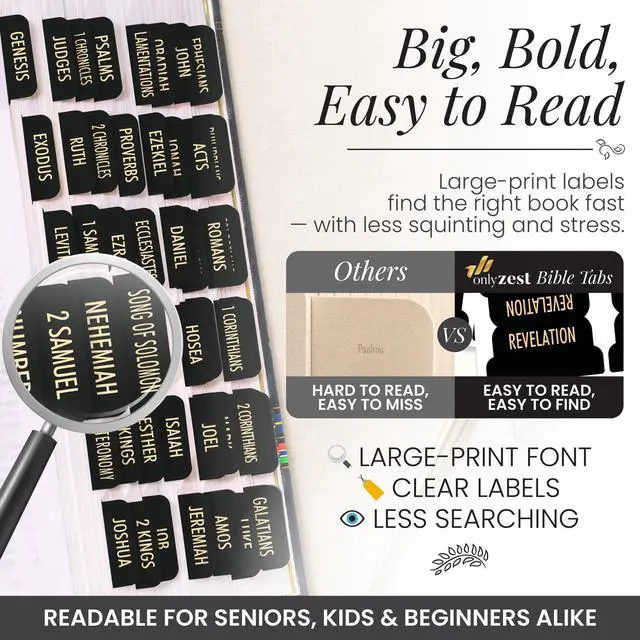 Alt view image 4 of 7 - Christian Bible Tabs for Women, Men, and Kids - Black Version