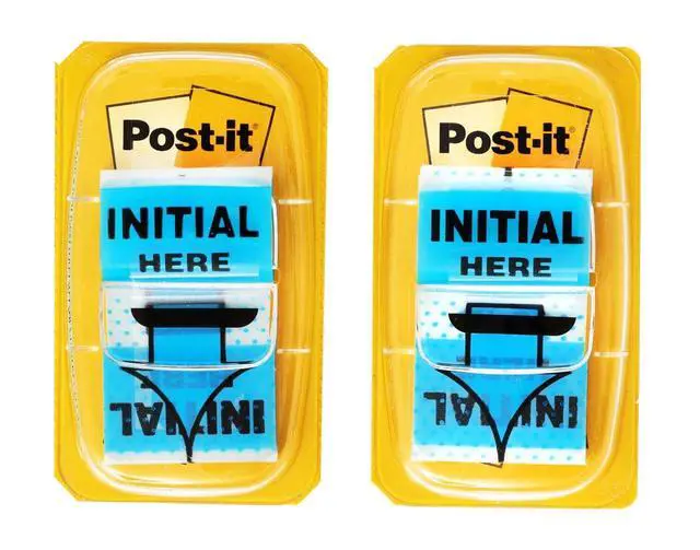Alt view image 5 of 6 - Message Flags, Initial Here, 1 x 1.7 in, Blue, 2 Dispensers