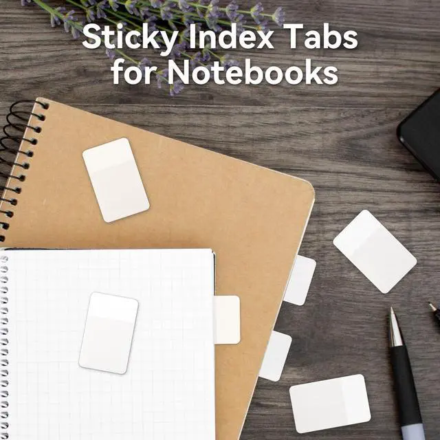 Alt view image 4 of 7 - Sticky Index Tabs, Page Markers Writable File Tabs Flags for Notebooks, Binders, File Folders, Books 1.6 x 1 Inch, White