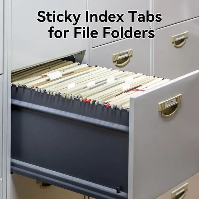 Alt view image 5 of 7 - Sticky Index Tabs, Page Markers Writable File Tabs Flags for Notebooks, Binders, File Folders, Books 1.6 x 1 Inch, White