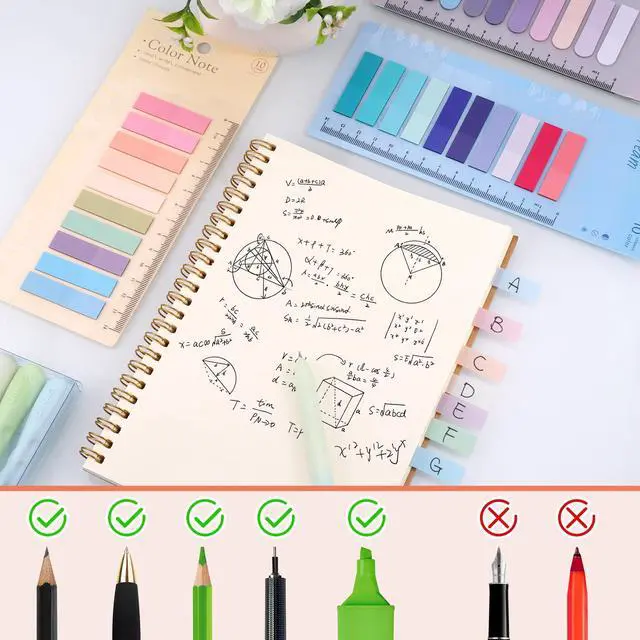 Alt view image 4 of 7 - Book Tabs for Annotating, Writable Sticky Tabs