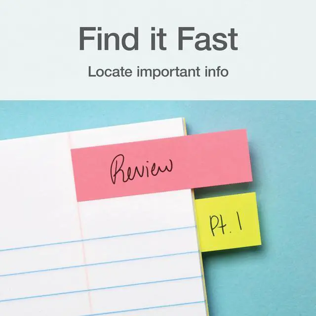Alt view image 3 of 7 - Neon Page Markers, Adhesive Flags for Journals, Books and Binders, Sticky Flags, 4 Assorted Colors: Yellow, Pink, Green, Blue and Orange, 0.6" x 2", 500 Per Pack