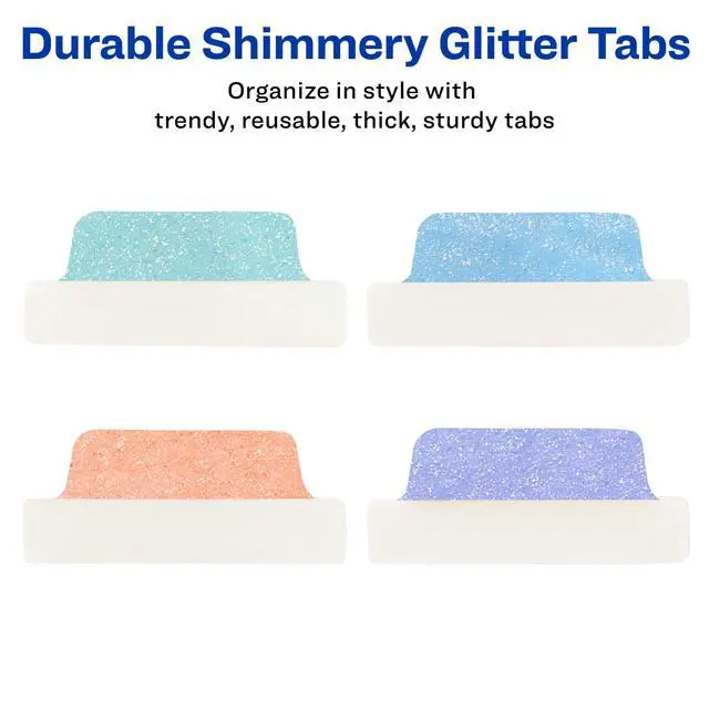Alt view image 2 of 7 - Margin Ultra Tabs, 2.5" x 1", Pastel Sparkle Shimmer Designs, 16 Repositionable Page Tabs