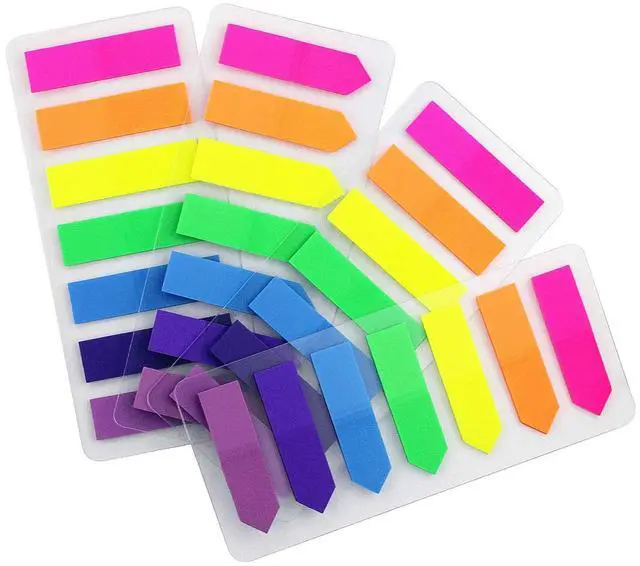 Main image of Neon Page Markers, 0.5x1.8 in, Self-Stick Flags, 7 Colors, 560 Pcs/4 Sets