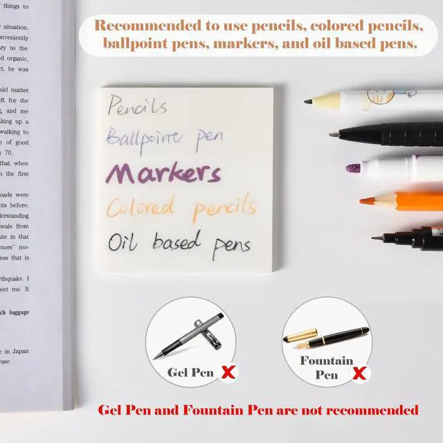 Alt view image 3 of 7 - Sheets Transparent Sticky Notes, Clear Waterproof 3 x 3 inch See Through Memo Pad, Self-Adhesive Translucent Writable Index Tabs for Annotating Books, Office & School Study Supplies