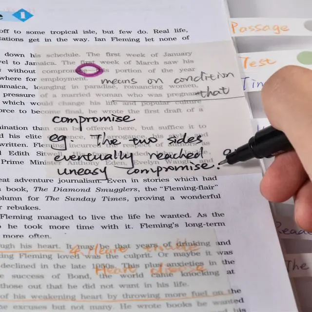 Alt view image 4 of 7 - Sheets Transparent Sticky Notes, Clear Waterproof 3 x 3 inch See Through Memo Pad, Self-Adhesive Translucent Writable Index Tabs for Annotating Books, Office & School Study Supplies