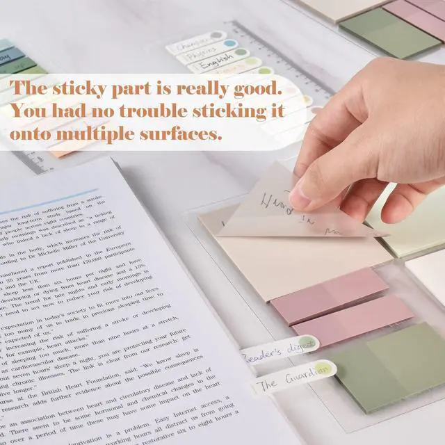 Alt view image 5 of 7 - Sheets Transparent Sticky Notes, Clear Waterproof 3 x 3 inch See Through Memo Pad, Self-Adhesive Translucent Writable Index Tabs for Annotating Books, Office & School Study Supplies