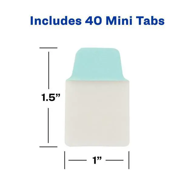 Alt view image 6 of 7 - Mini Ultra Tabs, 1" x 1.5", 2-Side Writable, Assorted Pastel Colors, 40 Repositionable Tabs (74761)
