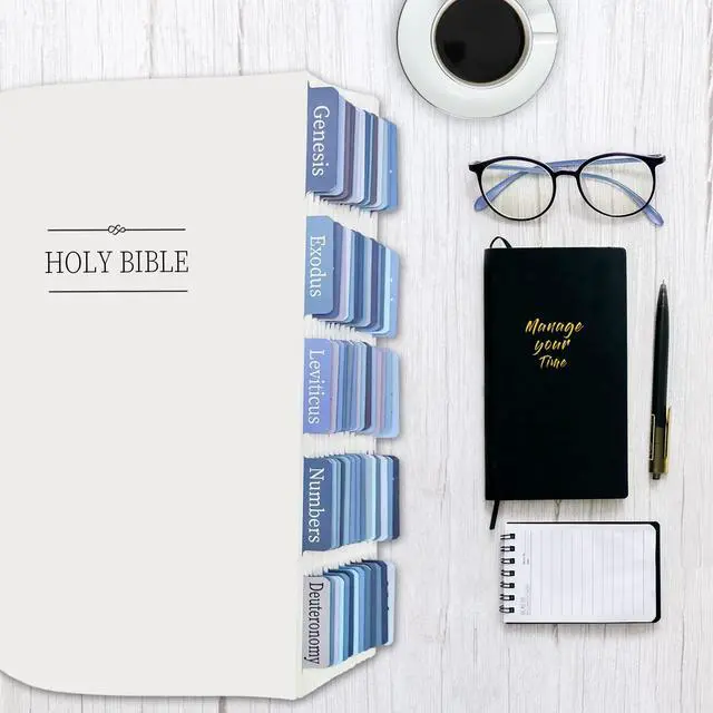 Alt view image 5 of 7 - Earthy Blue Bible Tabs for Men/Women/Kids, Laminated Catholic Bible Index Tabs, Bible Study Journaling Supplies, Large Print for Old and New Testament, with 19 Blanks, Tear-Resistant & Waterproof