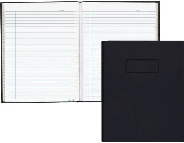 Main image of Business Notebook, Index Sheet, Self-Adhesive Tabs, 192 Pages, 9.25" x 7.25", Black