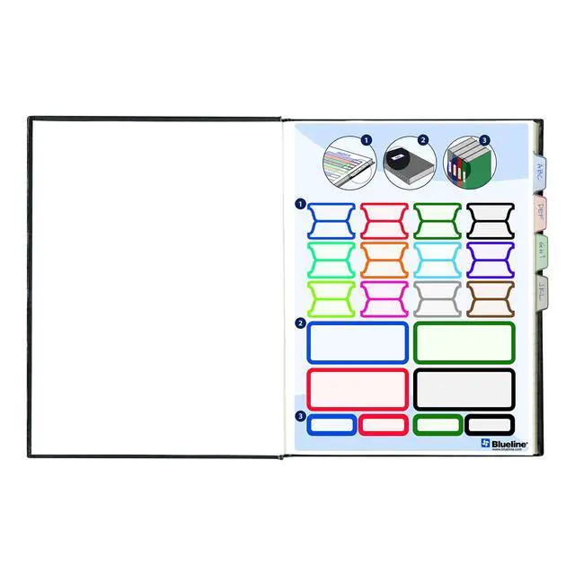 Alt view image 2 of 2 - Business Notebook, Index Sheet, Self-Adhesive Tabs, 192 Pages, 9.25" x 7.25", Black