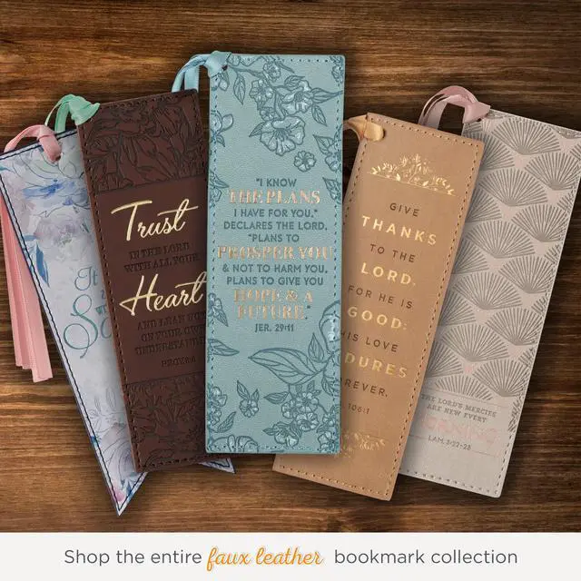 Alt view image 6 of 6 - Premium Vegan Faux Leather Scripture Bookmark for Women: I Know The Plans I Have For You - Jeremiah 29:11 Inspirational Bible Verse, Heat-Debossed, Reading Accessory w/Tassel, Teal