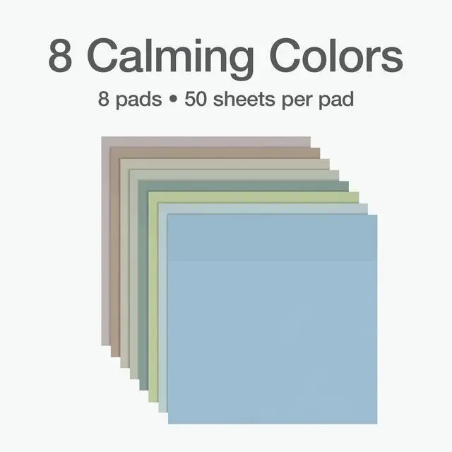 Alt view image 4 of 7 - Translucent Sticky Notes, Transparent Self-Stick Notes, 3" x 3", Calming Colors, 8 Pads, 50 Notes Per Pad, 400 Sheets